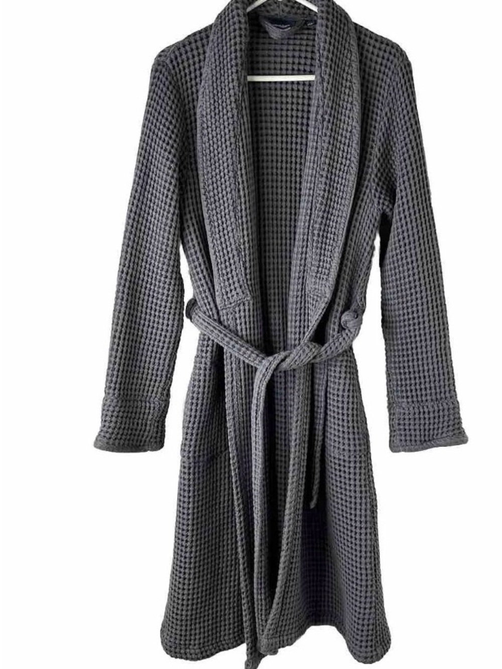 Brooklinen Gray Waffle Knit Robe